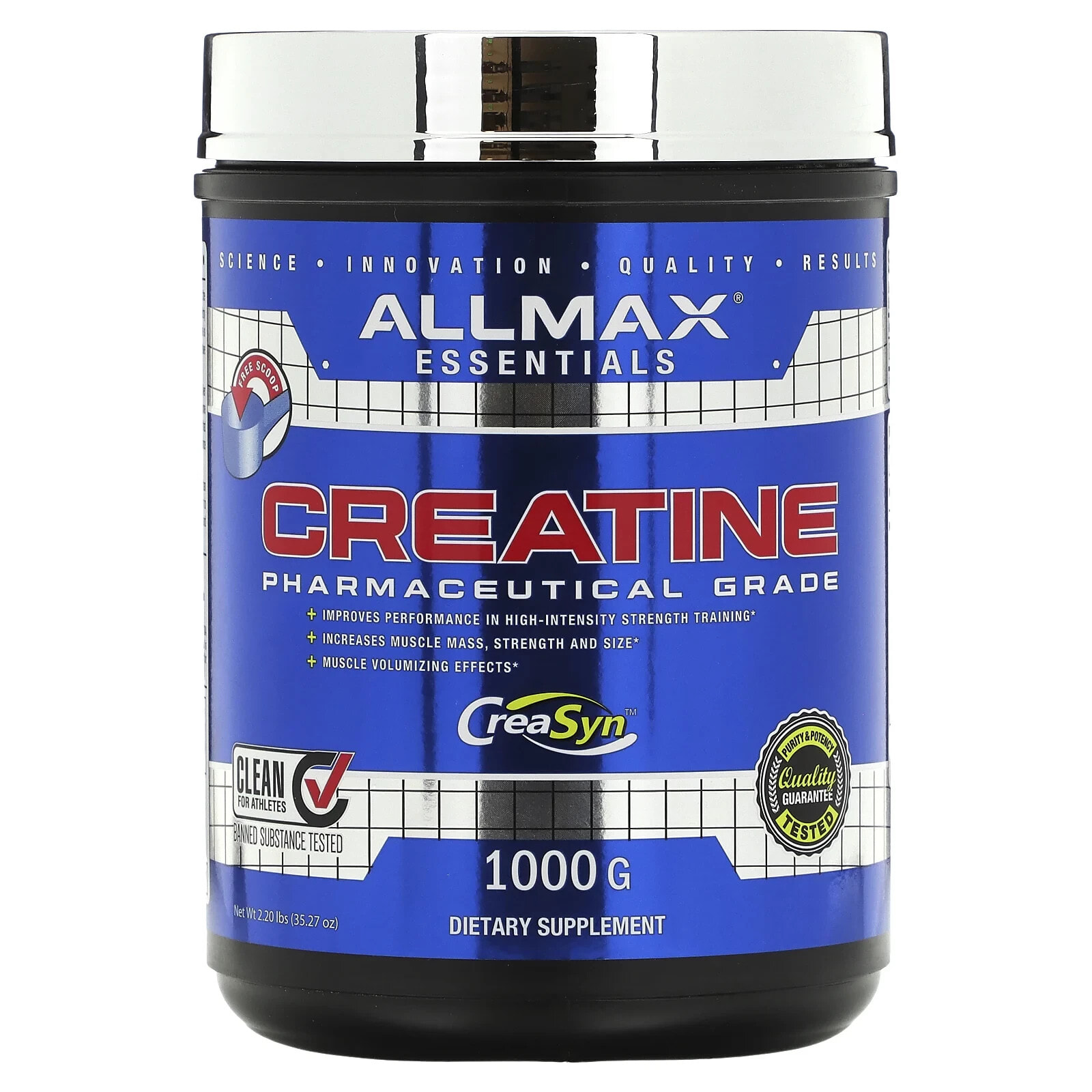 Creatine Powder, Pharmaceutical Grade, 1,000 g, 2.2 lbs (35.27 oz)