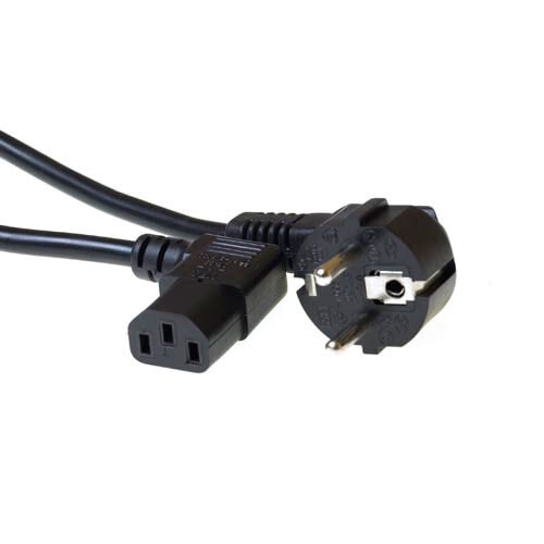 ACT 230V connection cable schuko male (angled) - C13 (angled) 2 m Черный AK5018