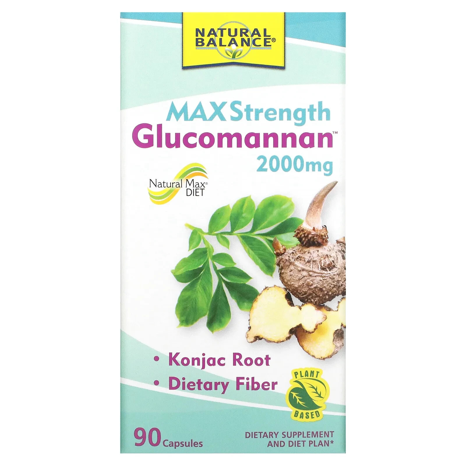 Glucomannan, Maximum Strength, 2,000 mg, 90 Capsules (666 mg per Capsule)