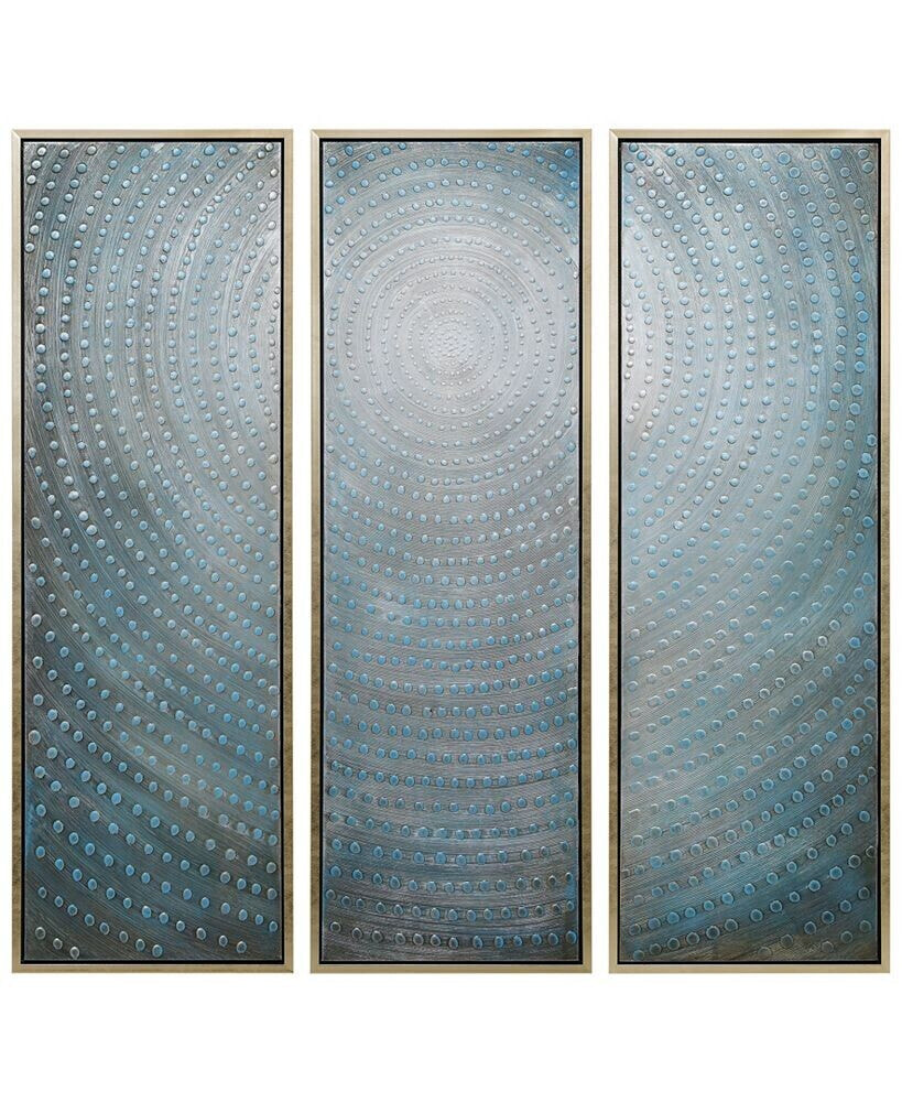 Empire Art Direct concentric 3-Piece Textured Metallic Hand Painted Wall Art Set by Martin Edwards, 60