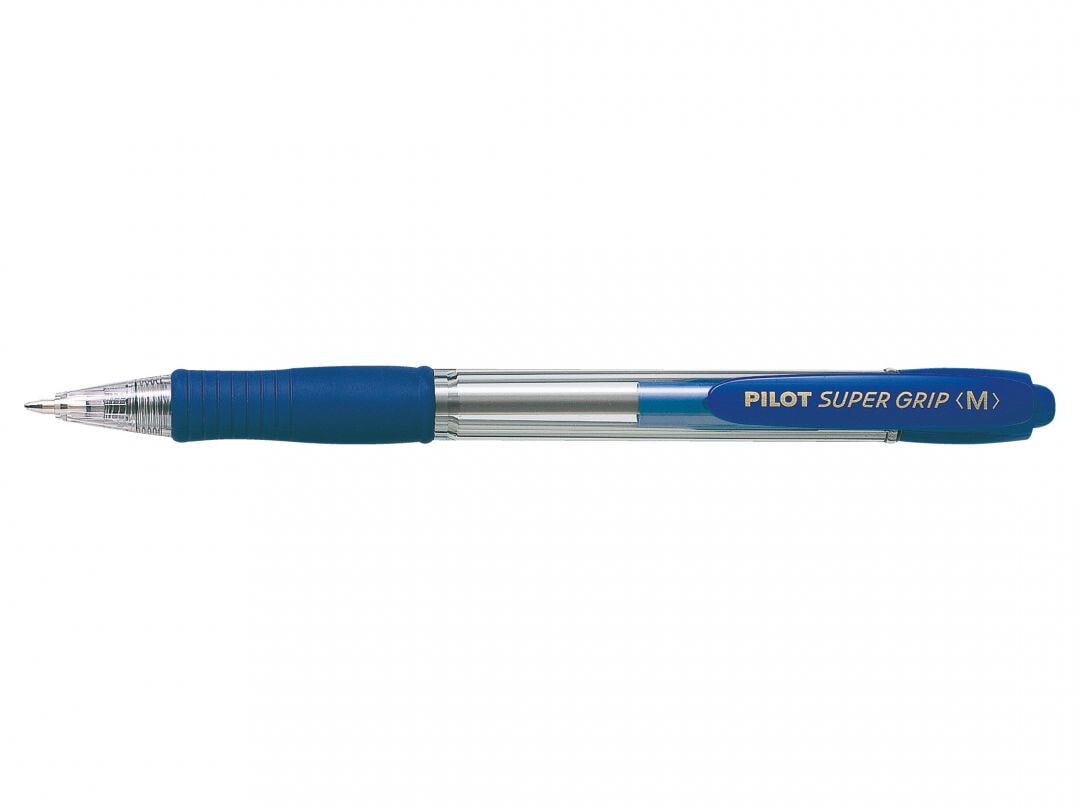 Pilot Super Grip Medium Синий Автоматическая нажимная шариковая ручка Средний 1 шт 2030003