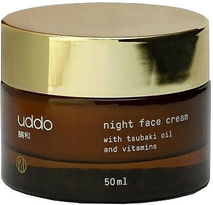 Feuchtigkeitsspendende Anti-Falten Nachtcreme mit Tsubaki-Öl und Vitaminen - Uddo Night Face Cream With Tsubaki Oil And Vitamins