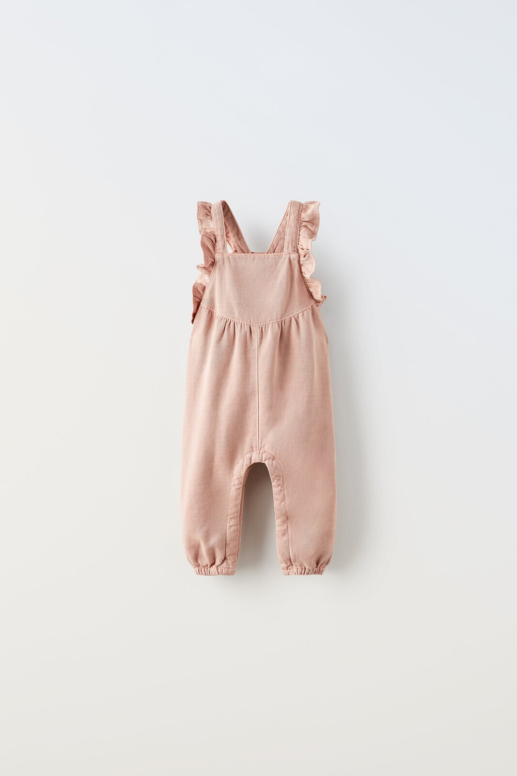 Twill dungarees with ruffles