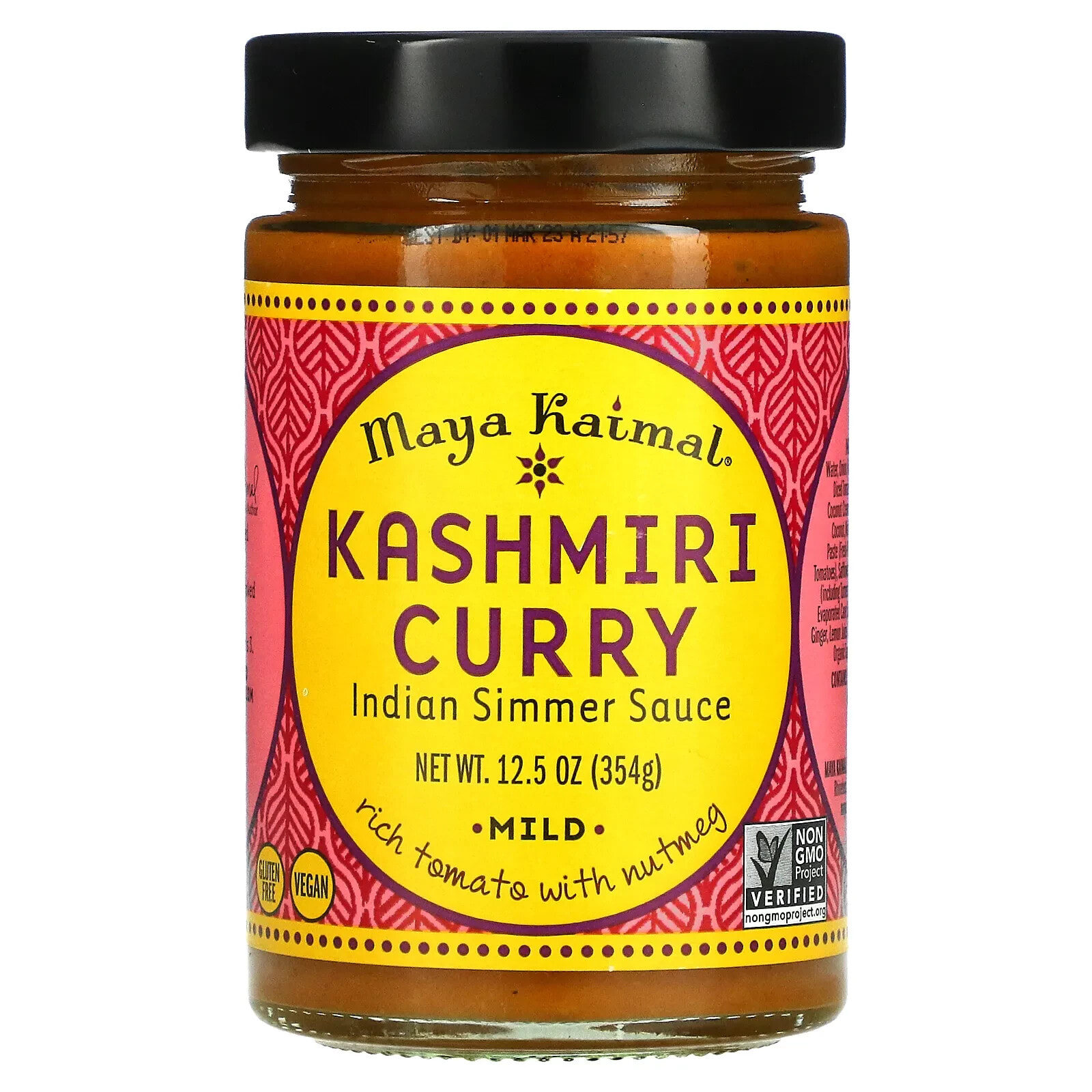 Maya Kaimal, Kashmiri Curry, Индийский соус на медленном огне, мягкий, 12,5 унций (354 г)