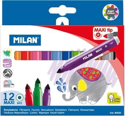 Milan Maxi felt-tip pens 12 colors (80020)