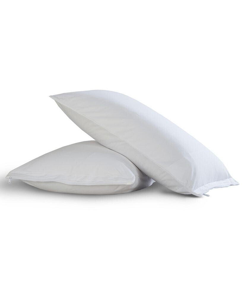 Fresh Ideas all-In-One Pillow Protector with Bed Bug Blocker 2-Pack, Standard/Queen