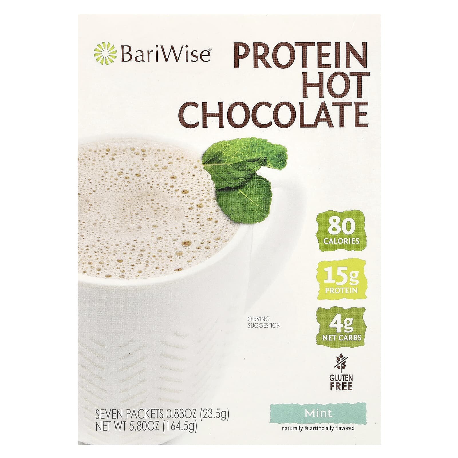 Protein Hot Chocolate, Mint, 7 Packets, 0.83 oz (23.5 g) Each