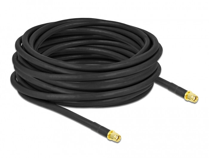 DeLOCK 90456 коаксиальный кабель 10 m RP-SMA Черный