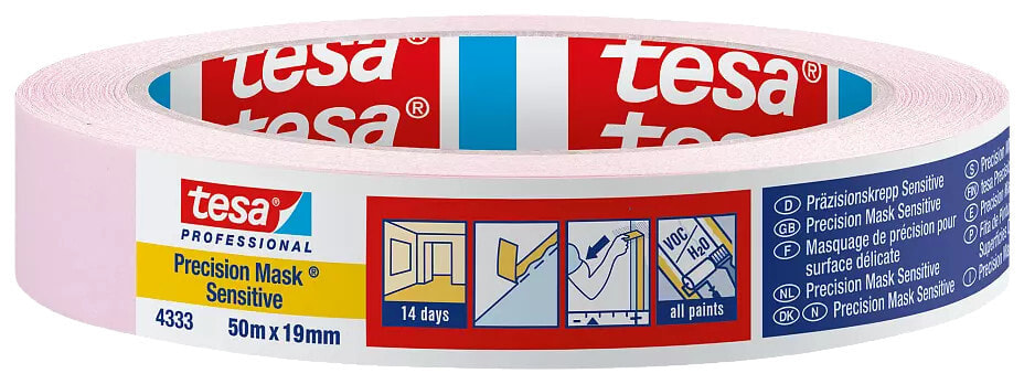 Tesa 4333 - Painters masking tape - Paper - Pink - Universal - Acrylic-based - 0.5 N/cm