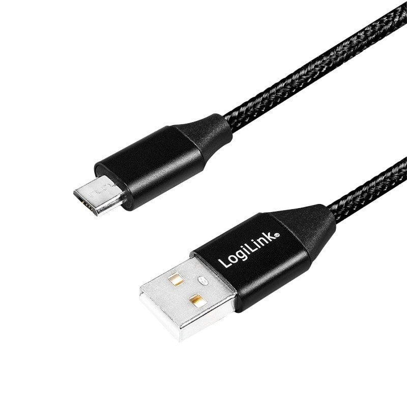 LogiLink CU0143 USB кабель 0,3 m 2.0 USB A Micro-USB B Черный