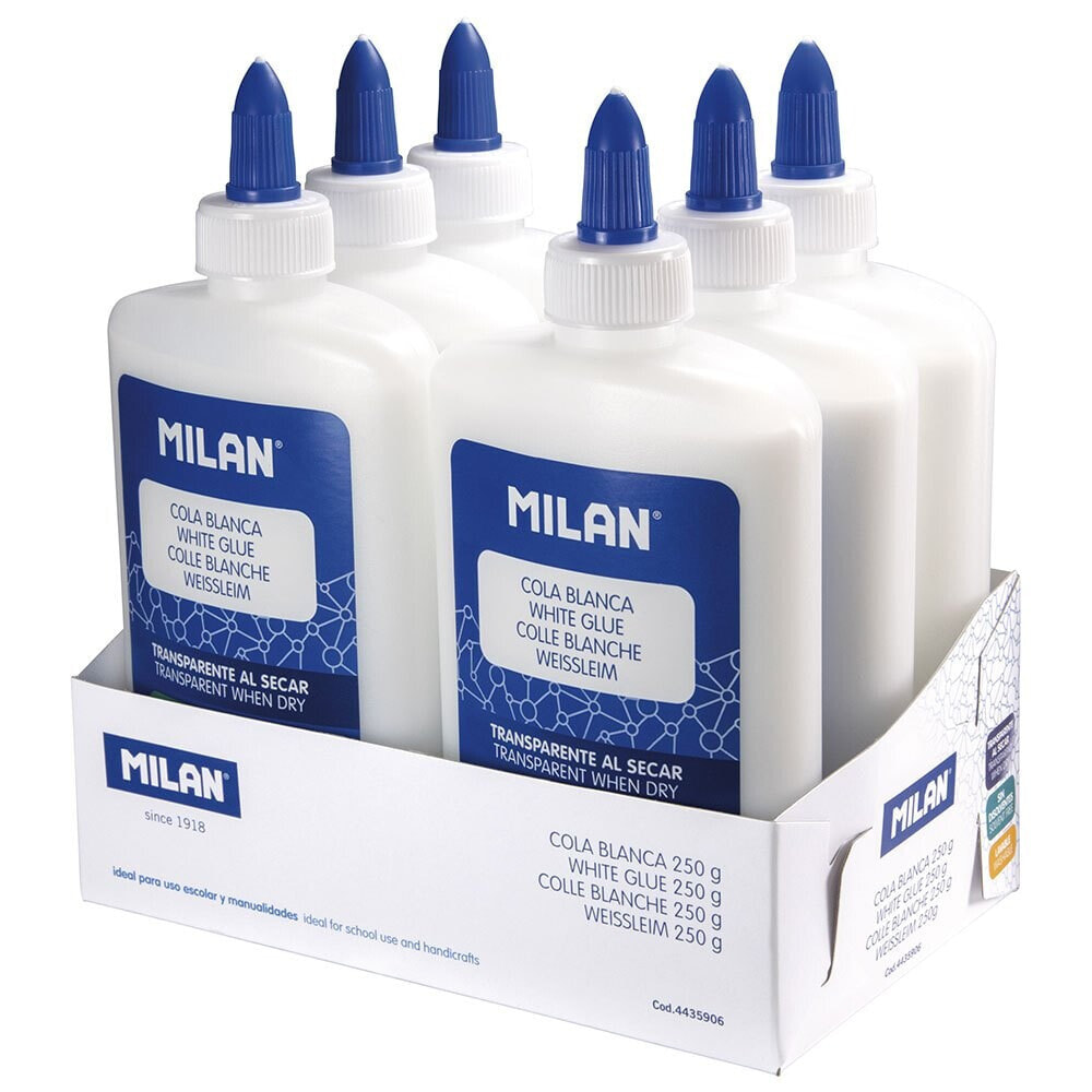 MILAN Display Box 6 Bottles Of White Glue 250g