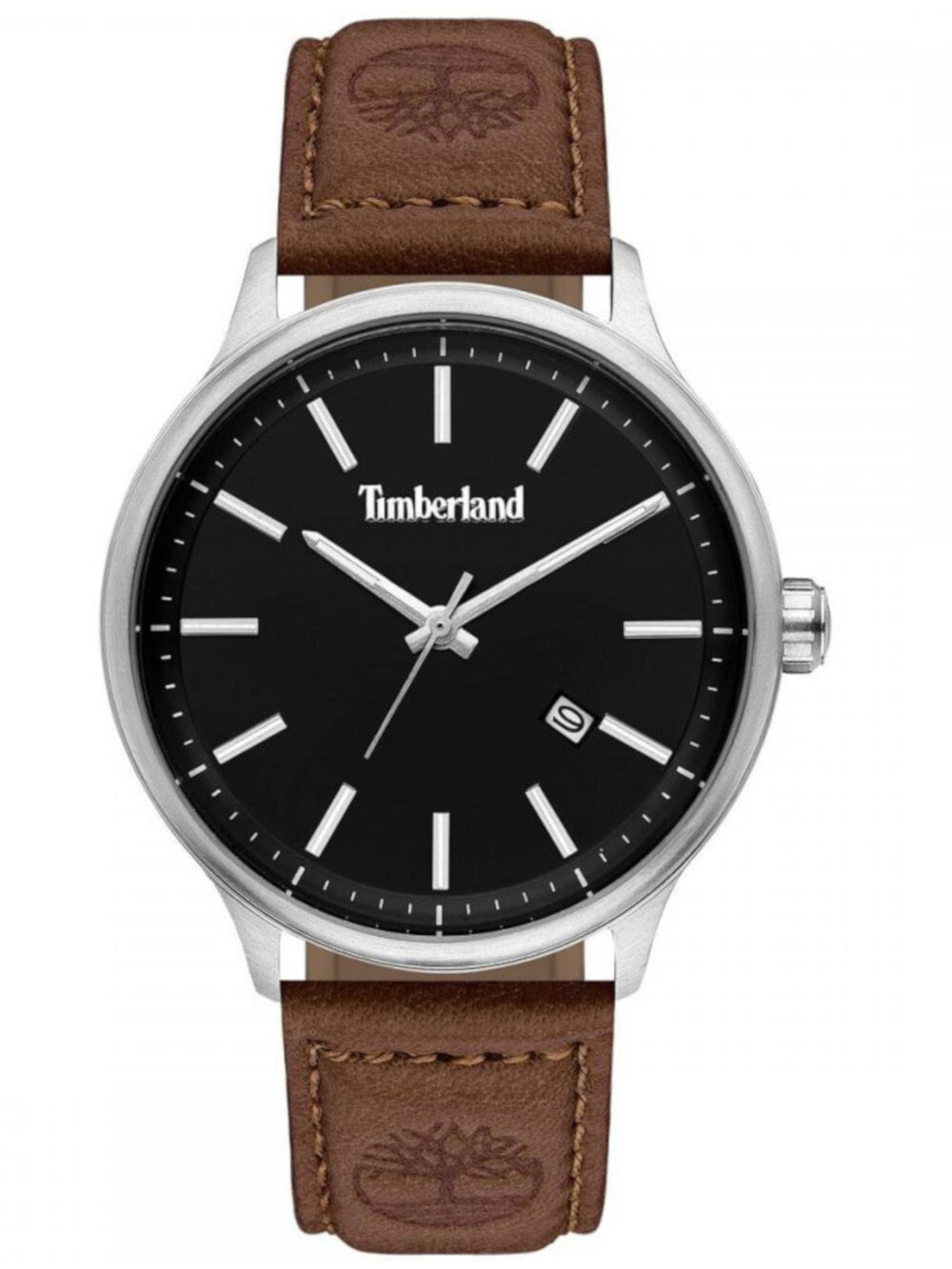 Мужские наручные часы с коричневым кожаным ремешком Timberland TBL15638JS.02 Allendale 45mm 5ATM