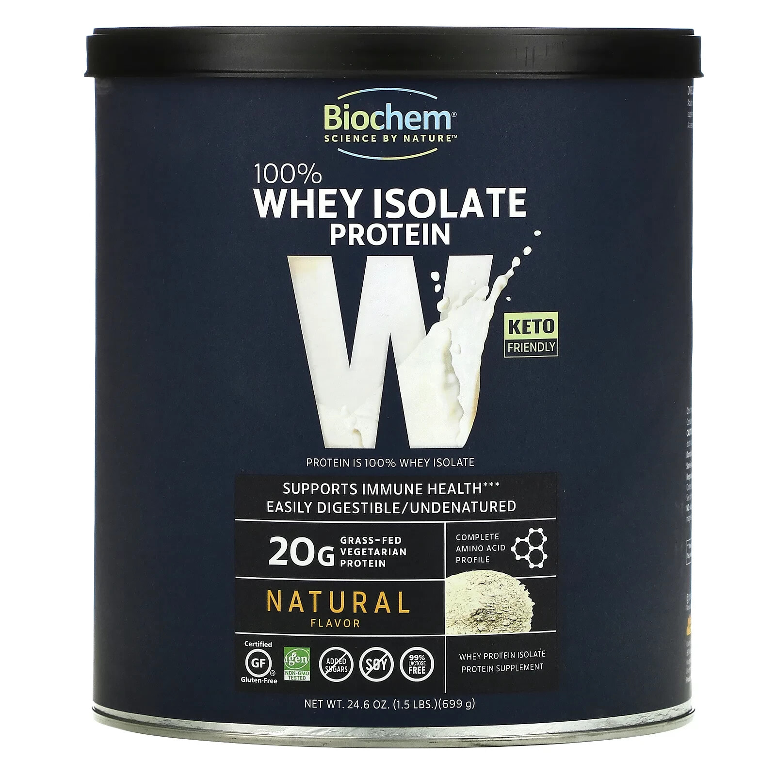 100% Whey Isolate Protein, Natural, 1.5 lb (699 g)