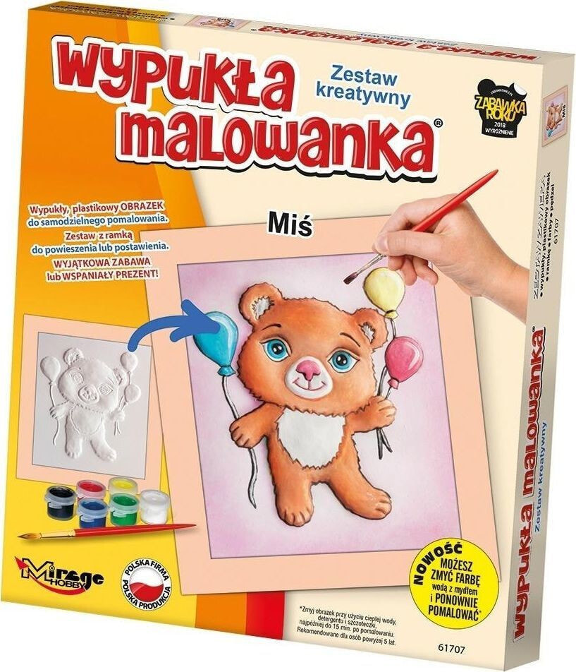 Раскраска для рисования Mirage Wypukła Malowanka - Mały Miś