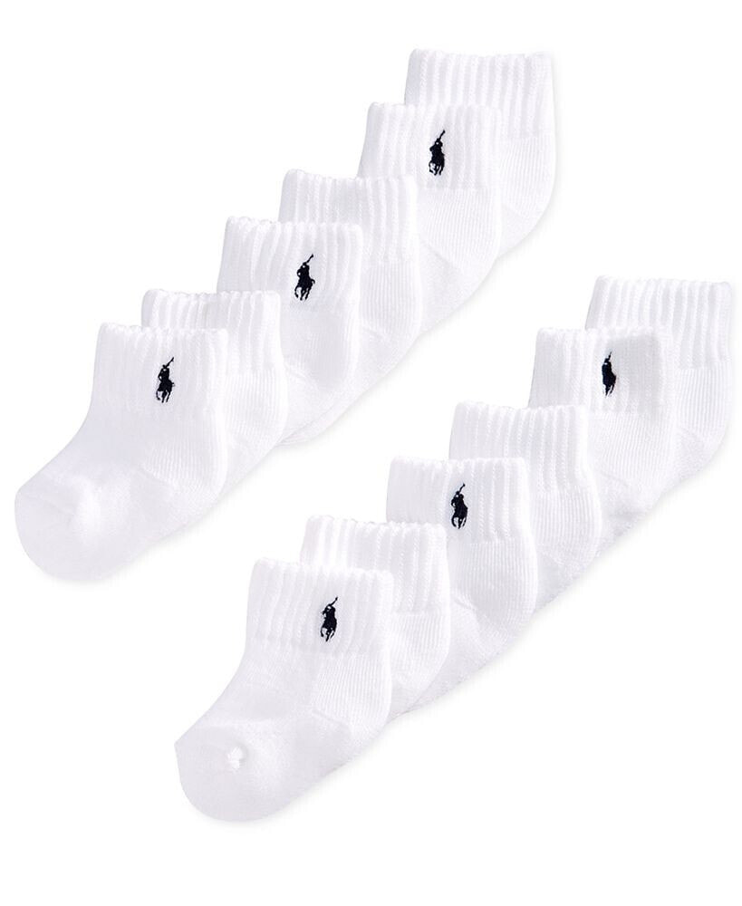 Ralph Lauren Baby Boys Quarter Length Low-Cut Socks 6-Pack