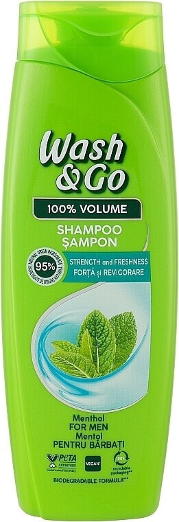 Shampoo mit Minzextrakt - Wash&Go 100 % Volume Menthol Shampoo