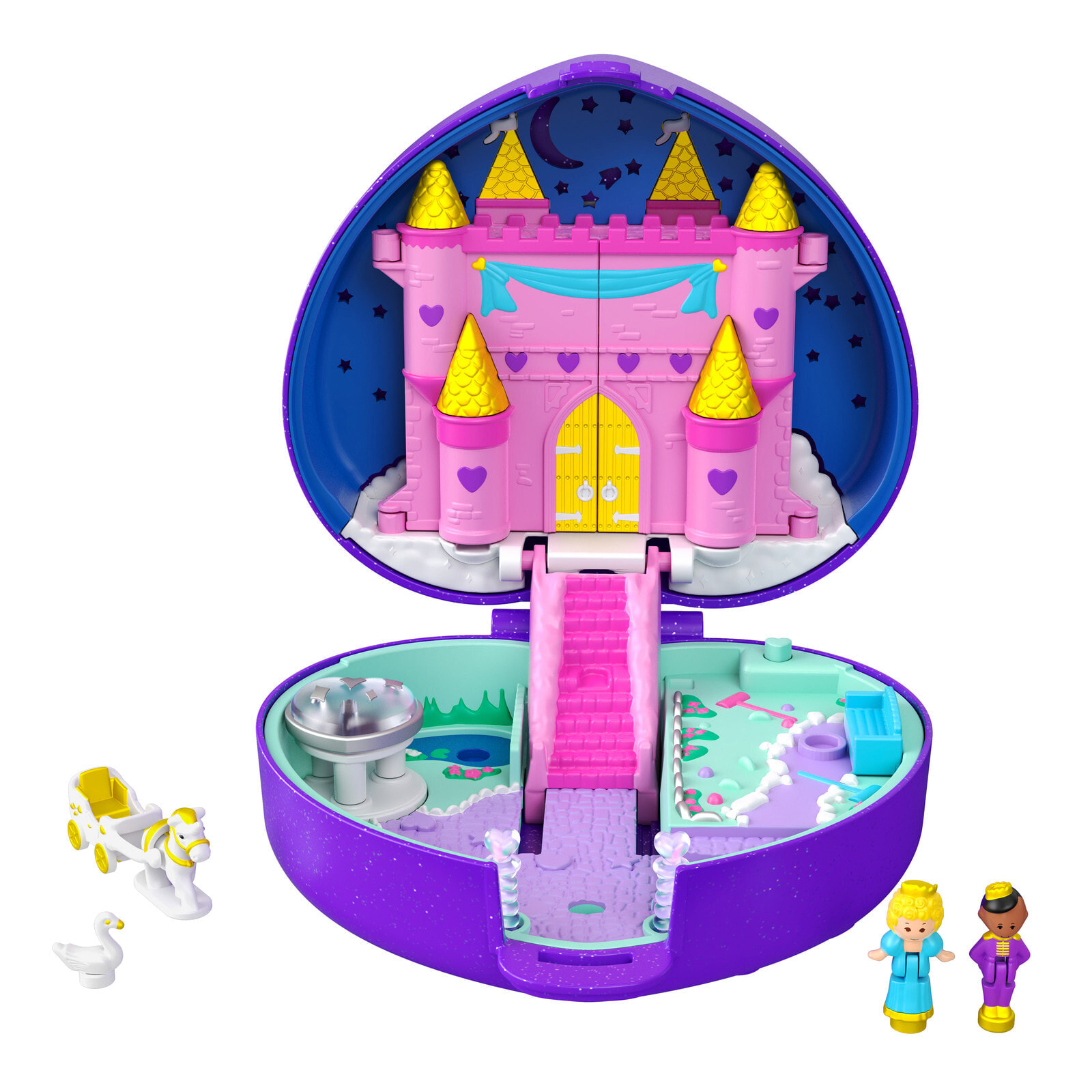 Игровой набор Polly Pocket Starlight Castle Полли Покет Волшебный замок,с  аксессуарами,с фигуркой Полли и принца HFJ64 — купить недорого с доставкой,  1378354