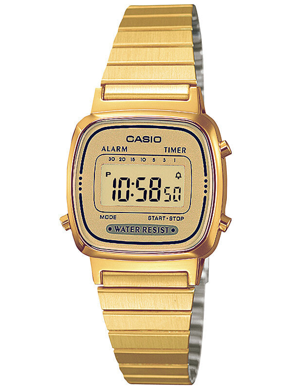 Женские наручные цифровые часы CASIO браслет сталь,  функции: таймер обратного отсчета, секундомер, будильник