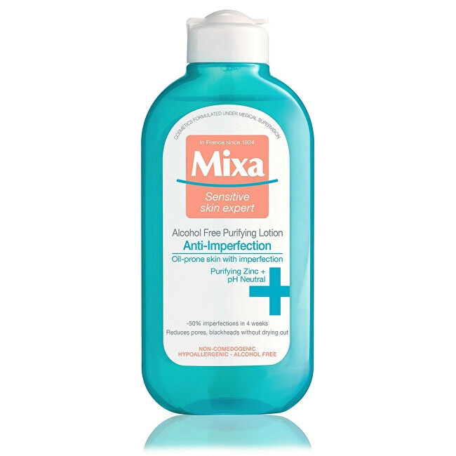 Mixa Sensitive Skin Expert Lotion Очищающий лосьон, сужающий поры и уменьшельнаяющий блеск для чувствительной кожи 200 мл