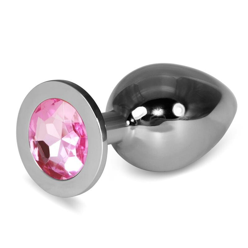 Плаг или анальная пробка LOVETOY Metal Butt Plug RoseBud Classic with Pink Jewel Size L