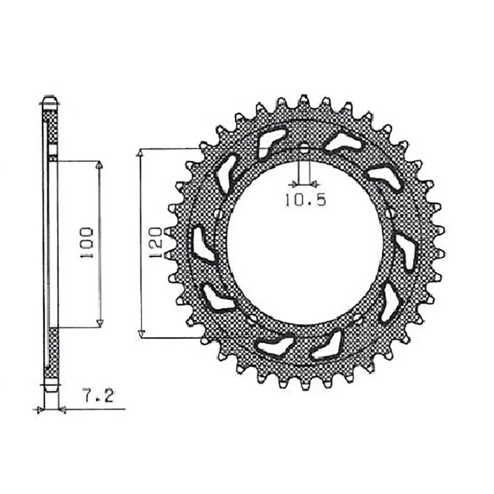 SUNSTAR SPROCKETS 525 Pitch 1-4430-46 Steel Rear Sprocket