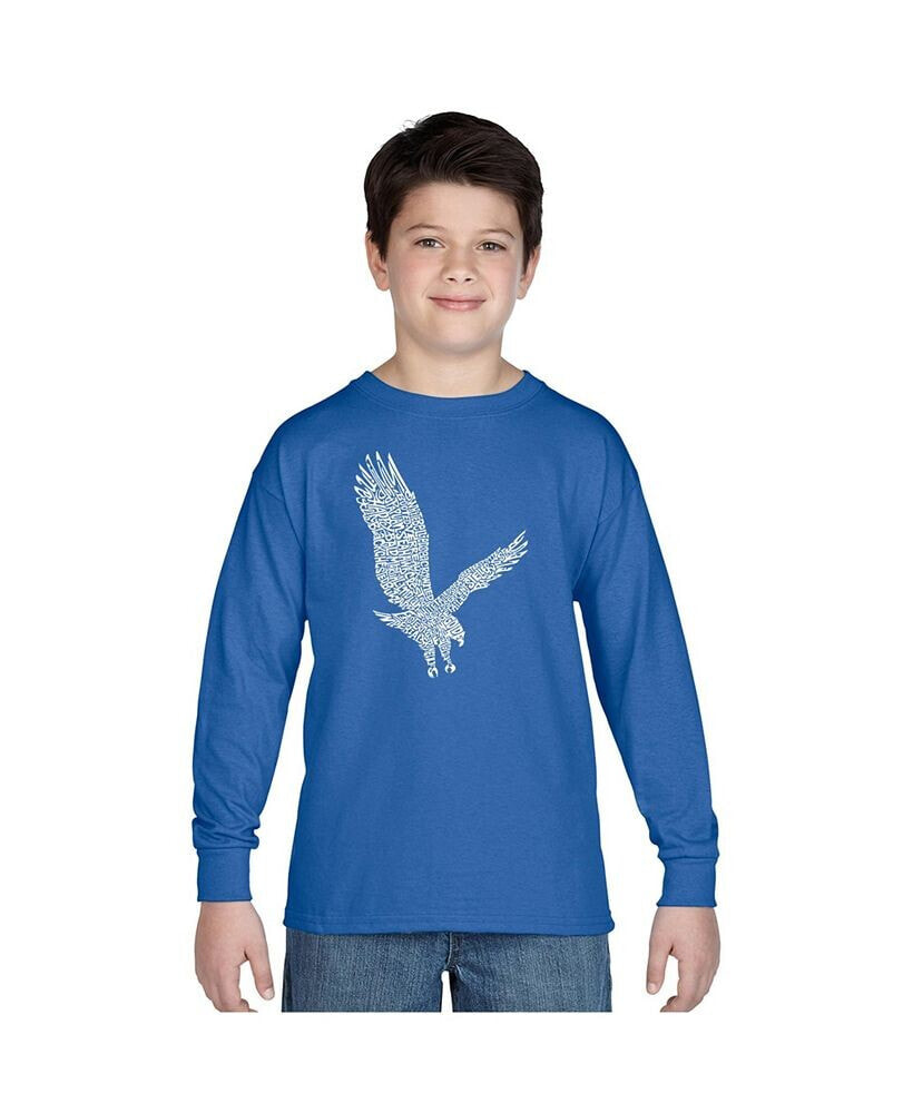 LA Pop Art big Boy's Word Art Long Sleeve T-shirt - Eagle