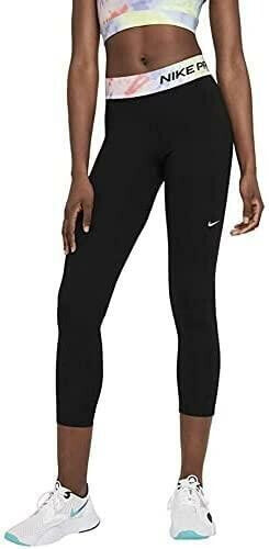 Nike Pro 275937 Women's High-Rise 7/8 Leggings Black/Tie-Dye, SM
