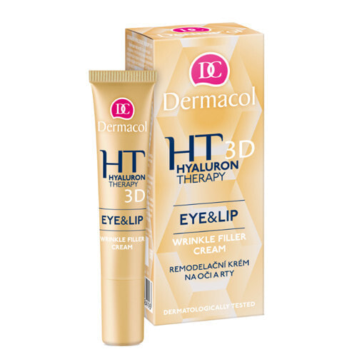 Dermacol 3D Hyaluron Therapy Eye & Lip Cream Гиалуроновый крем-филлер против морщин в области губ и глаз 15 мл