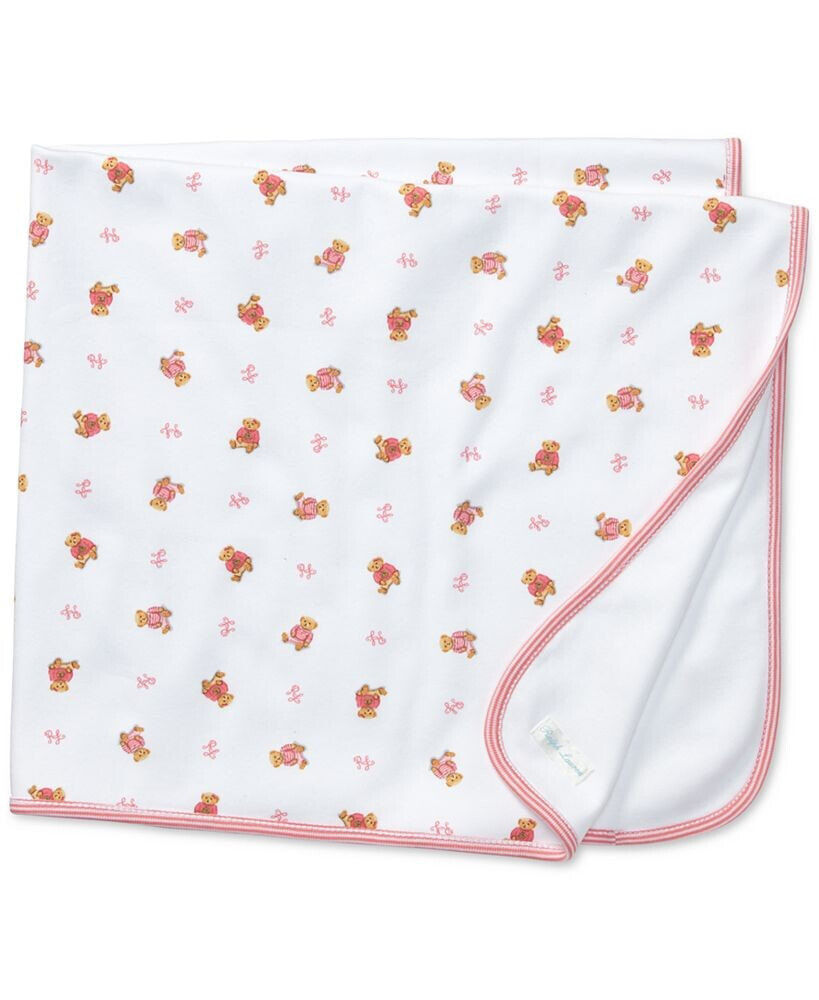 Baby Girls Reversible Bear Printed Blanket