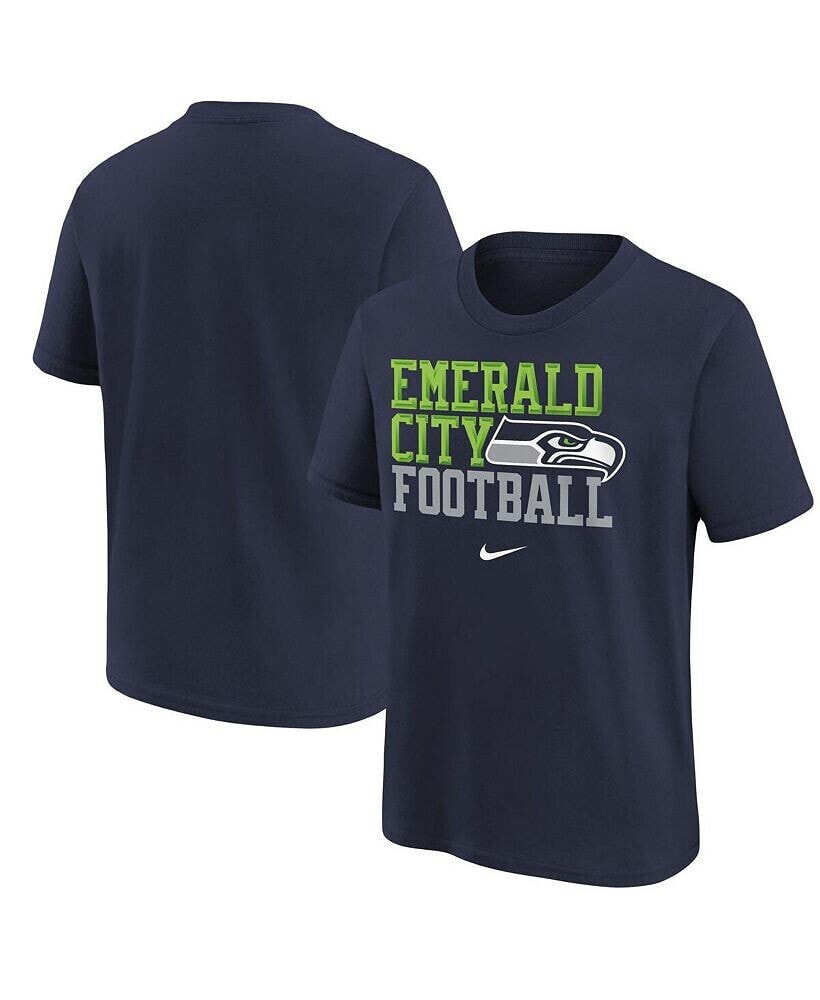 Nike big Boys College Navy Seattle Seahawks Hometown Collection T-shirt