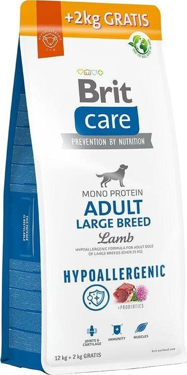 Brit BRIT CARE Dog Hypoallergenic Adult Large Breed Lamb 12kg+2kg