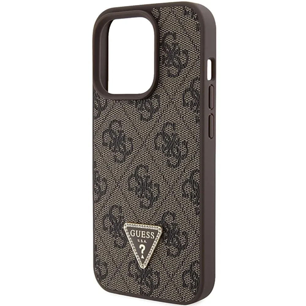 GUESS Guhcp15Xp4Tdpw iPhone 15 Pro Max 6.7 Leather 4G Triangle Strass phone case