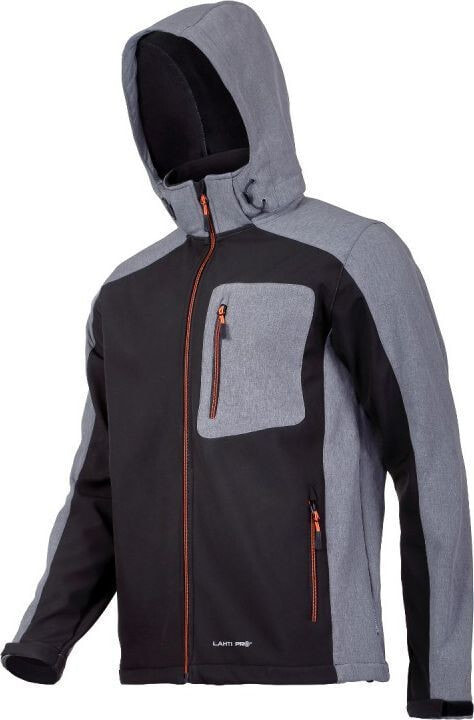 Lahti Pro Hooded Softshell Jacket, Black / Gray, Size M (L4091602)