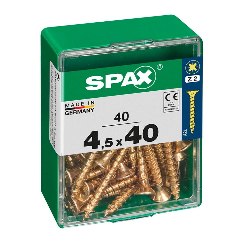 SPAX Yellox 4.5x40 mm Flat Head Wood Screw 40 Units