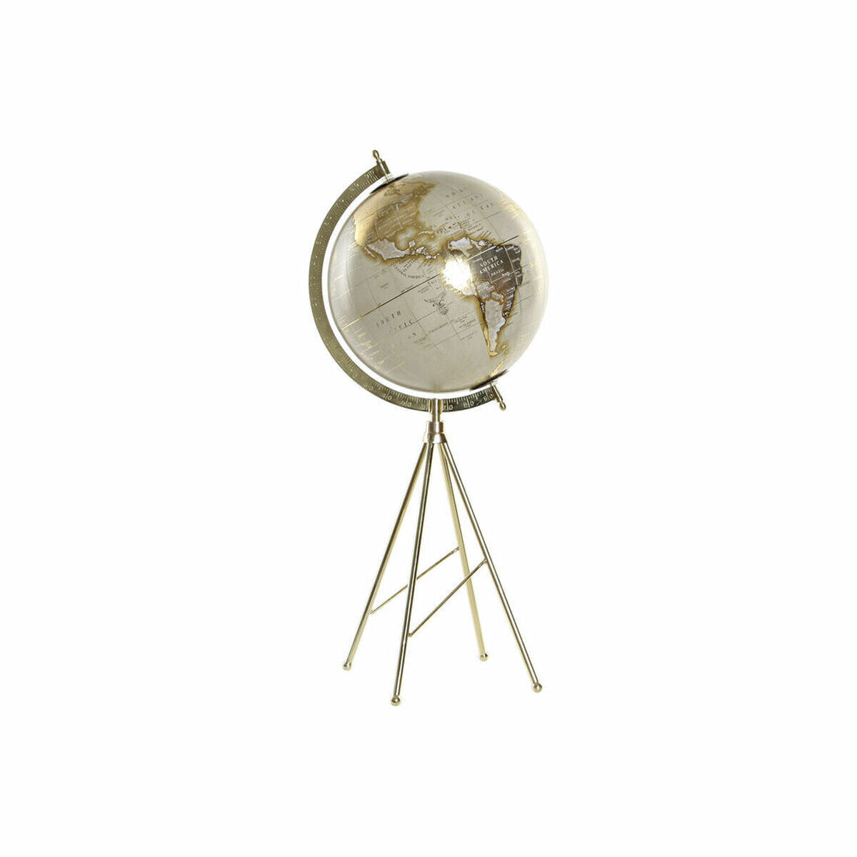 Globe DKD Home Decor Grey Golden PVC Aluminium 27 x 25 x 61 cm