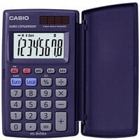 Casio HS-8VERA - Pocket - Financial - 8 digits - Battery/Solar - Blue