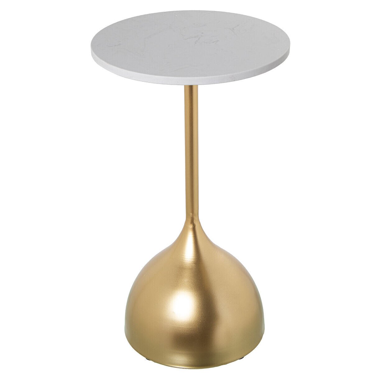 Side table Alexandra House Living White Golden Wood 35 x 60 x 35 cm