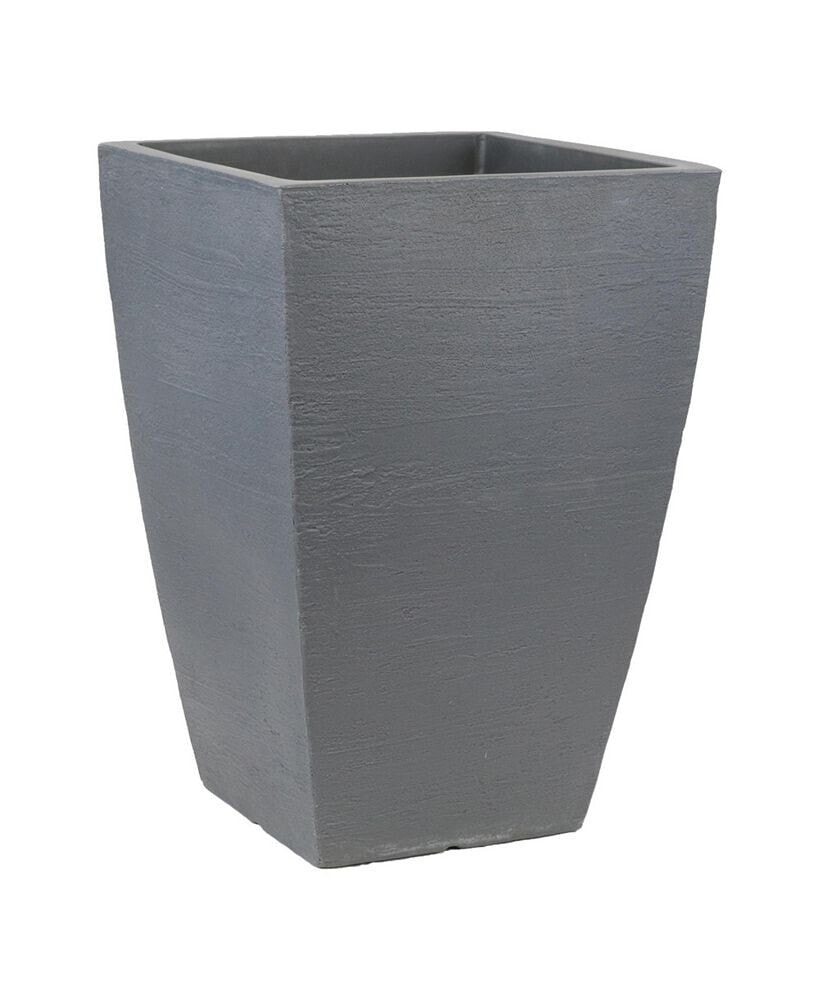 Tusco Products modern Tall Slate Square Flower Planter Grey 23