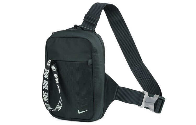 Nike 耐克 Sportswear Essentials拉链开合 涤纶 腰包单肩斜挎包 男女同款情侣款 墨绿色 / Диагональная сумка Nike Sportswear Essentials BA6144-364