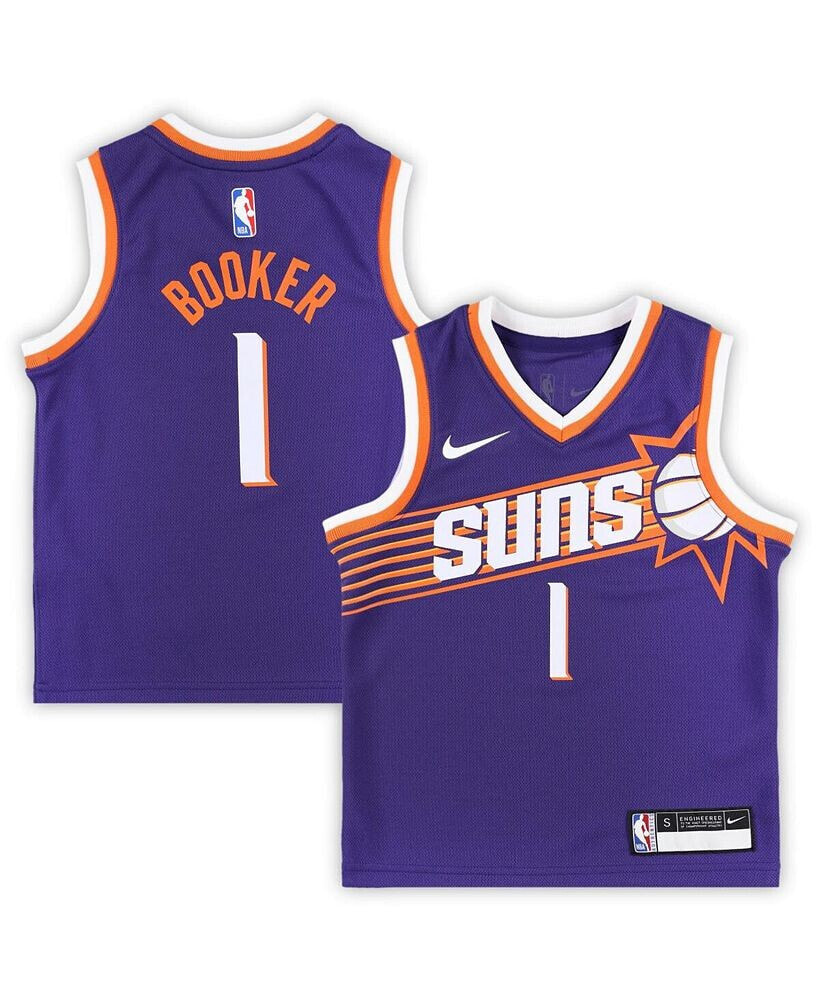 Nike little Boys and Girls Devin Booker Purple Phoenix Suns Swingman Player Jersey - Icon Edition