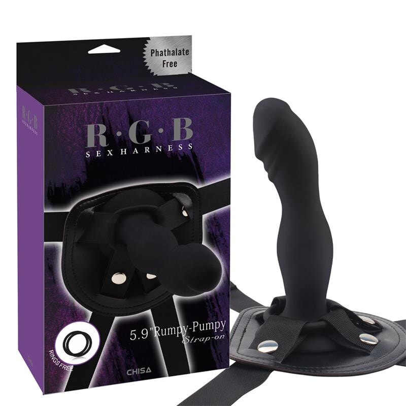 Страпон CHISA Strap-On with Dildo Rumpy Silicone Black