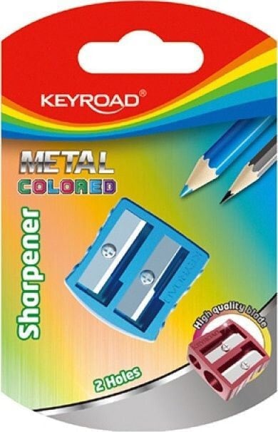 Точилка для карандашей Keyroad Temperówka, aluminiowa, podwójna, blister, mix kolorów