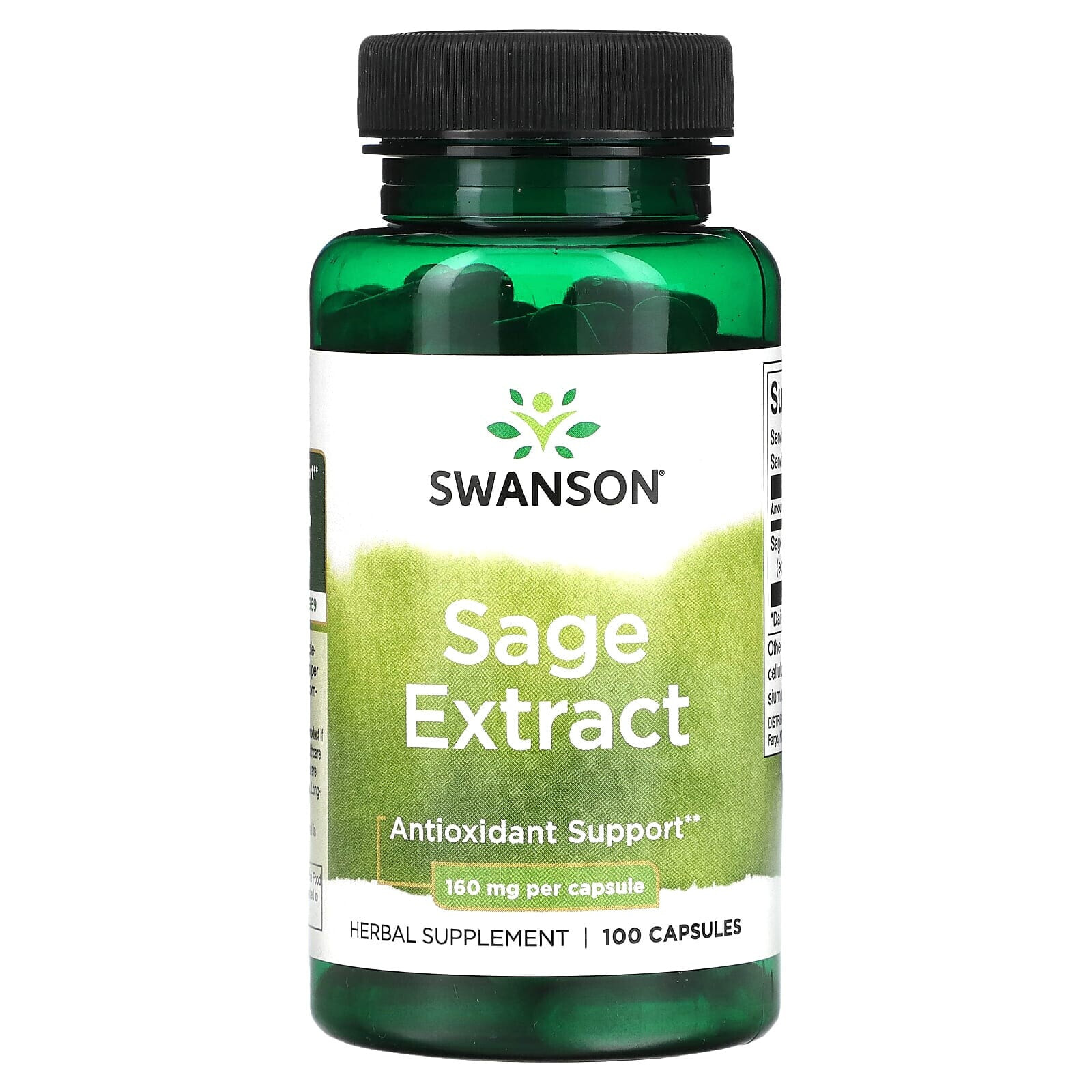 Swanson, Экстракт шалфея, 160 мг, 100 капсул