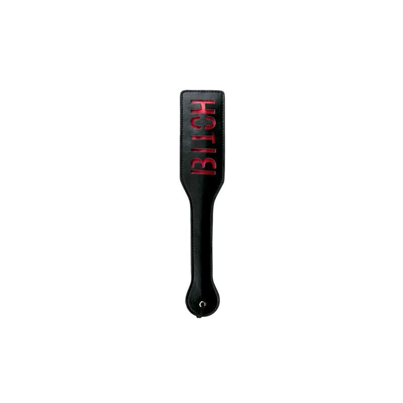 Плетка или стек для БДСМ EasyToys Black Leather Paddle - Bitch