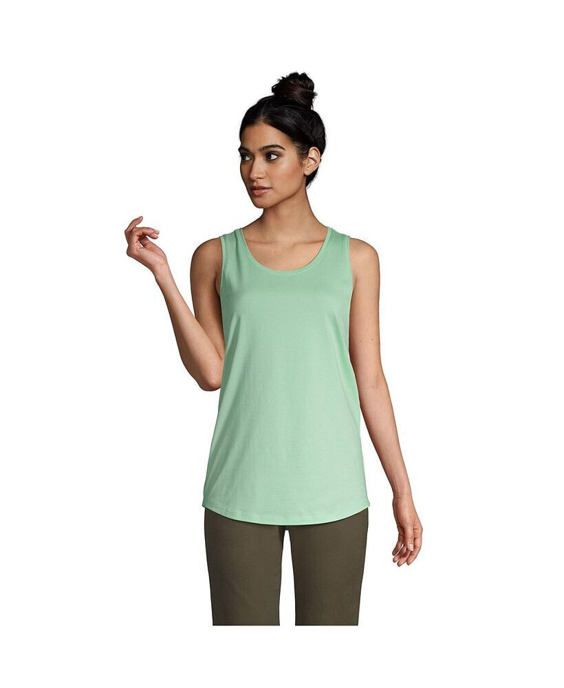 Lands' End women's Supima Cotton Scoop Neck Tunic Tank Top