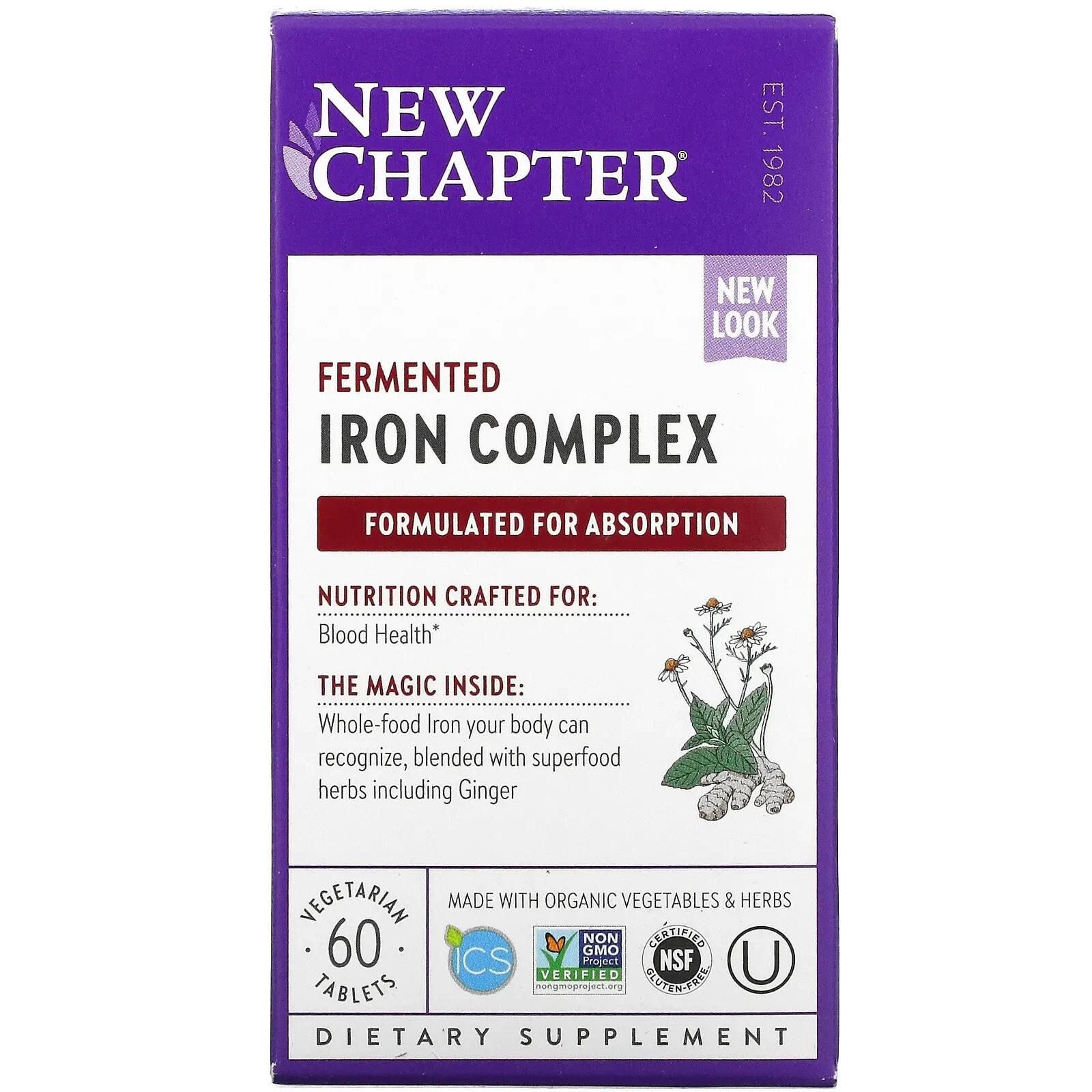 New Chapter, Fermented Iron Complex, 90 Vegetarian Tablets