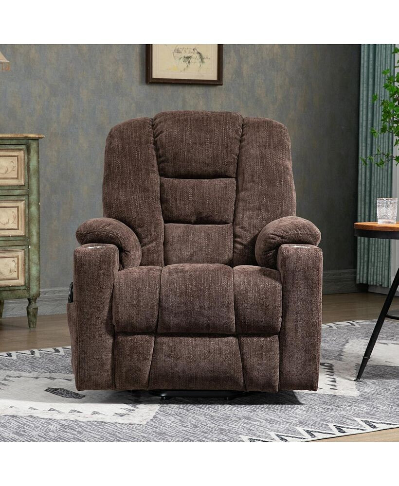 Simplie Fun large Power Lift Recliner Chair with Massage and Heat for Elderly, Overstuffed Wide Recliners