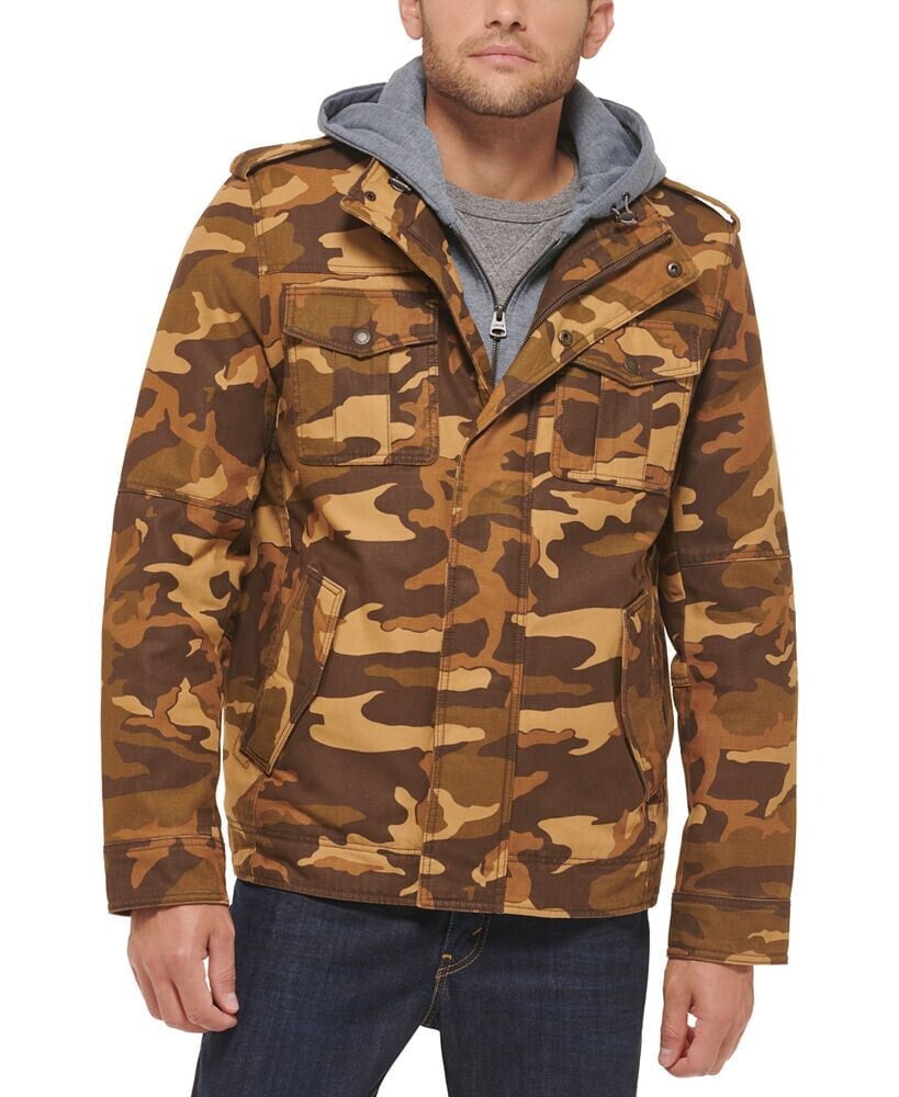 Men’s Sherpa Lined Two Pocket Hooded Trucker Jacket