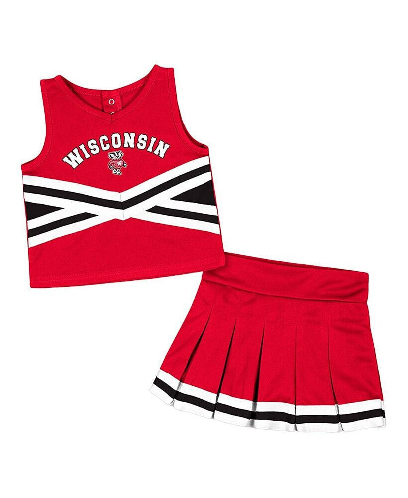 Colosseum toddler Girls Red Wisconsin Badgers Carousel Cheerleader Set