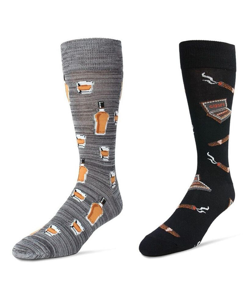 MeMoi men's Crew Food Drink Assortment Socks, Pair of 2